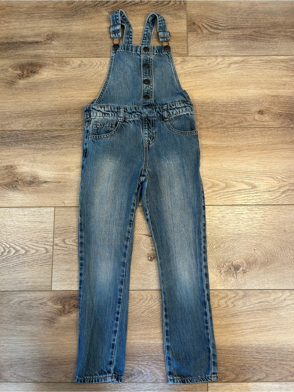 Cat & Jack Denim Overalls Jeans for button detail - Blue